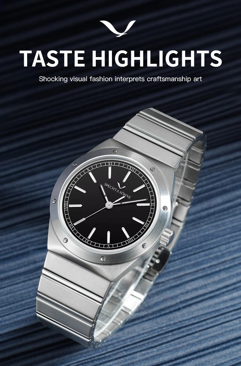 New Arrivals 2026 Specht & Söhne Luxury Watch 38MM Men's Quartz Super Slim Stainless Steel Sapphire Crystal 50M Water Resistant