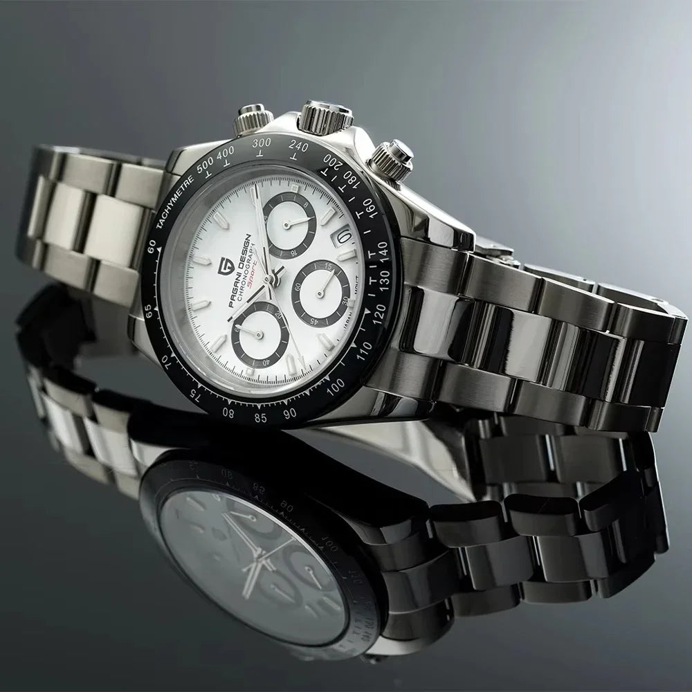 New PAGANI DESIGN PD1644 Luxury Men's Quartz Watch Automatic date Wristwatches Sport 100m Waterproof Chronograph Men Gift