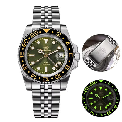 ADDIESDIVE 2024 Top Luxury Men GMT Quartz Wrist Watches Men's Business Sports Luminous 20Bar Waterproof Watch Gift Reloj Hombre