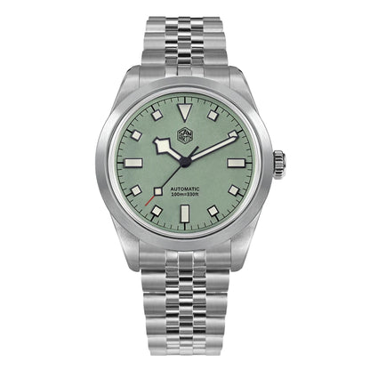 San Martin 38mm Men's Sport Watch Fashion Luxury Explore Climbing Automatic Mechanical Sapphire Waterproof 5 Links Bracelet BGW-9