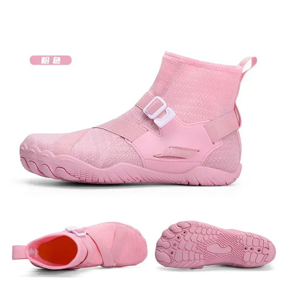 Zapatillas deportivas de exterior para senderismo y vadeo, unisex, para natación, calzado acuático de caña alta barefoot, zapatos aqua para playa, fitness, buceo y surf