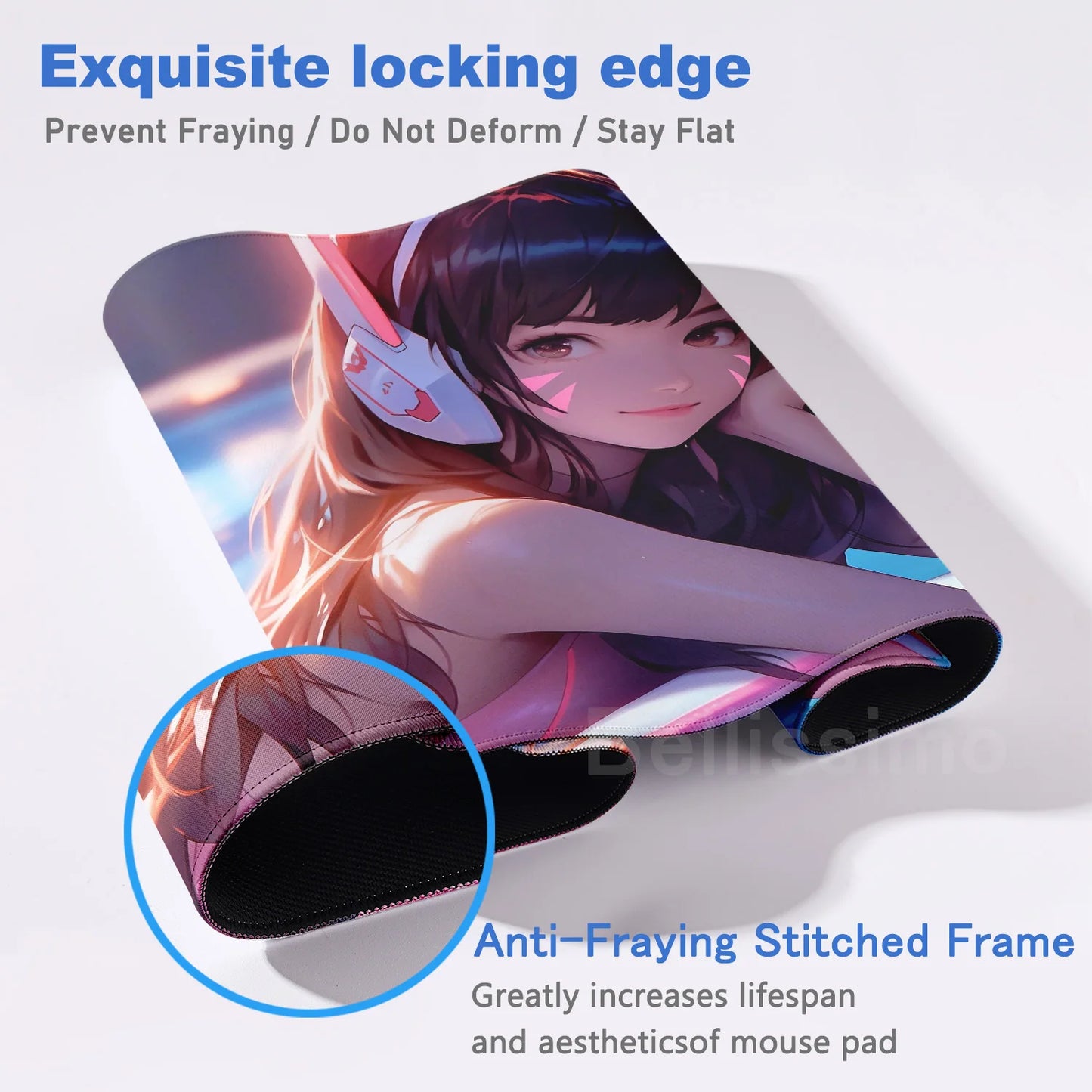 Гейминг аксесоари O-Overwatch D-D.va подложка за мишка, голяма подложка за клавиатура и мишка за PC бюро, XXL удължена gamer подложка за мишка