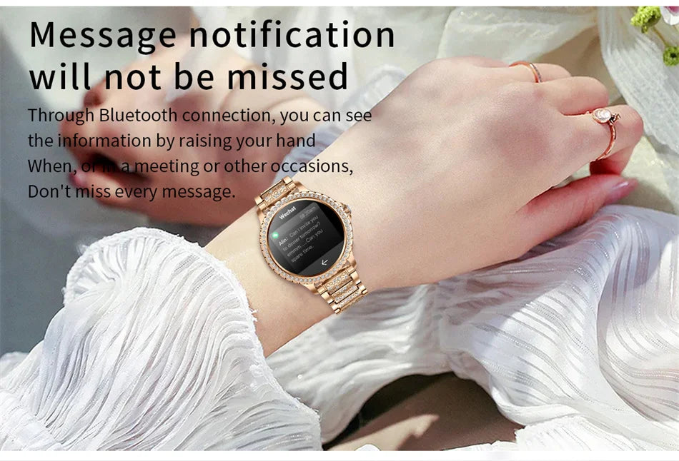 AMOLED Screen Smart Watch Heart Rate Blood Oxygen Fashion Ladies Bracelet 2023 Bluetooth Call Smartwatch Womoen For Android IOS