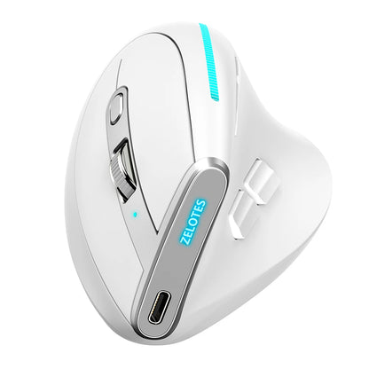 F-36 ergonomikus vertikális egér 2.4G+BT1+BT2 vezeték nélküli, jobb- és balkezes számítógépes gaming egér, optikai USB egér számítógéphez és laptophoz