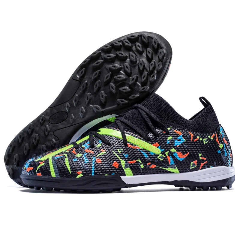 Turf Soccer Cleats Professional Men Football Boots Breathable Mesh Youth Soccer Shoes Anti Skid Male Sneakers Society Chuteira