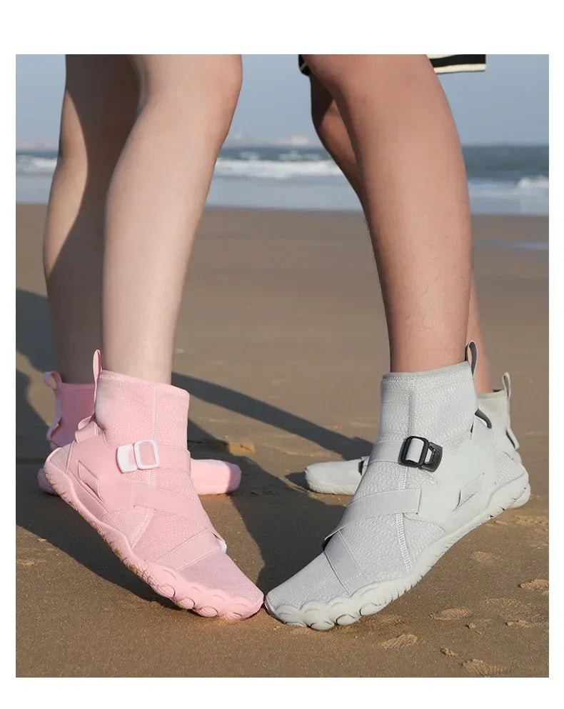 Zapatillas deportivas de exterior para senderismo y vadeo, unisex, para natación, calzado acuático de caña alta barefoot, zapatos aqua para playa, fitness, buceo y surf