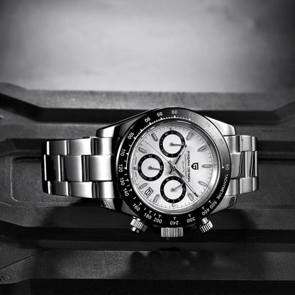 PAGANI DESIGN New Ceramic Bezel Men Quartz Wristwatches Luxurys Sapphire Glass Chronograph 100m Waterproof Stainless Watches Men