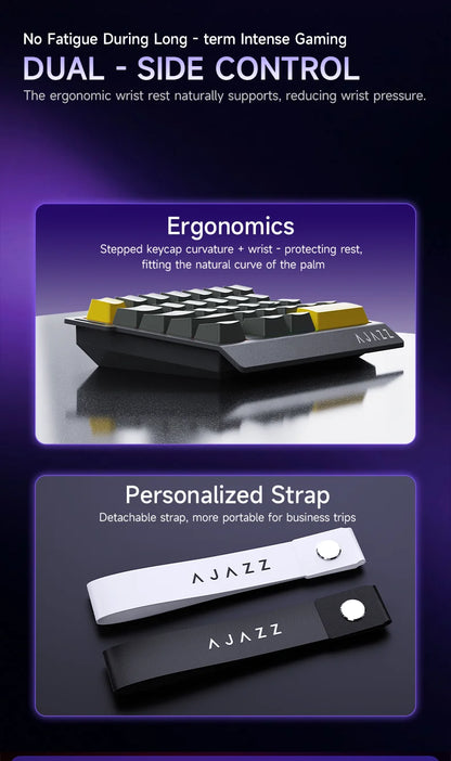 AJAZZ AK029 Wired One Handed Keyboard HE Magnetic Switch 8000Hz 29 Keys RGB Mini Gaming Mechanical Keyboard for PC Gamer