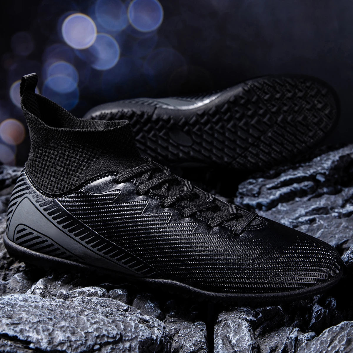 Chaussures de football TF polyvalentes pour adultes, en PU et maille, crampons en caoutchouc renforcés, antidérapantes, résistantes à l'usure, pour entraînement et usage quotidien en extérieur sur gazon synthétique