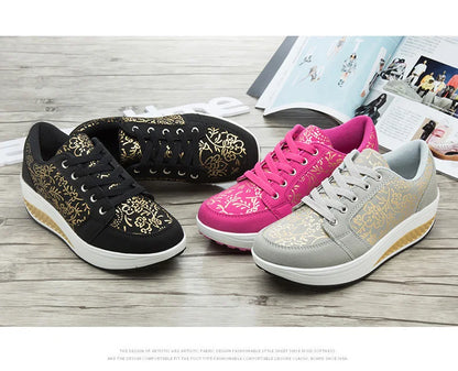 Damen-Leder-Sneaker, lässig, modisch und bequem – Plateau-Walking-Schuhe, Keilabsatz-Mokassins, atmungsaktive Loafer, Damenschuhe
