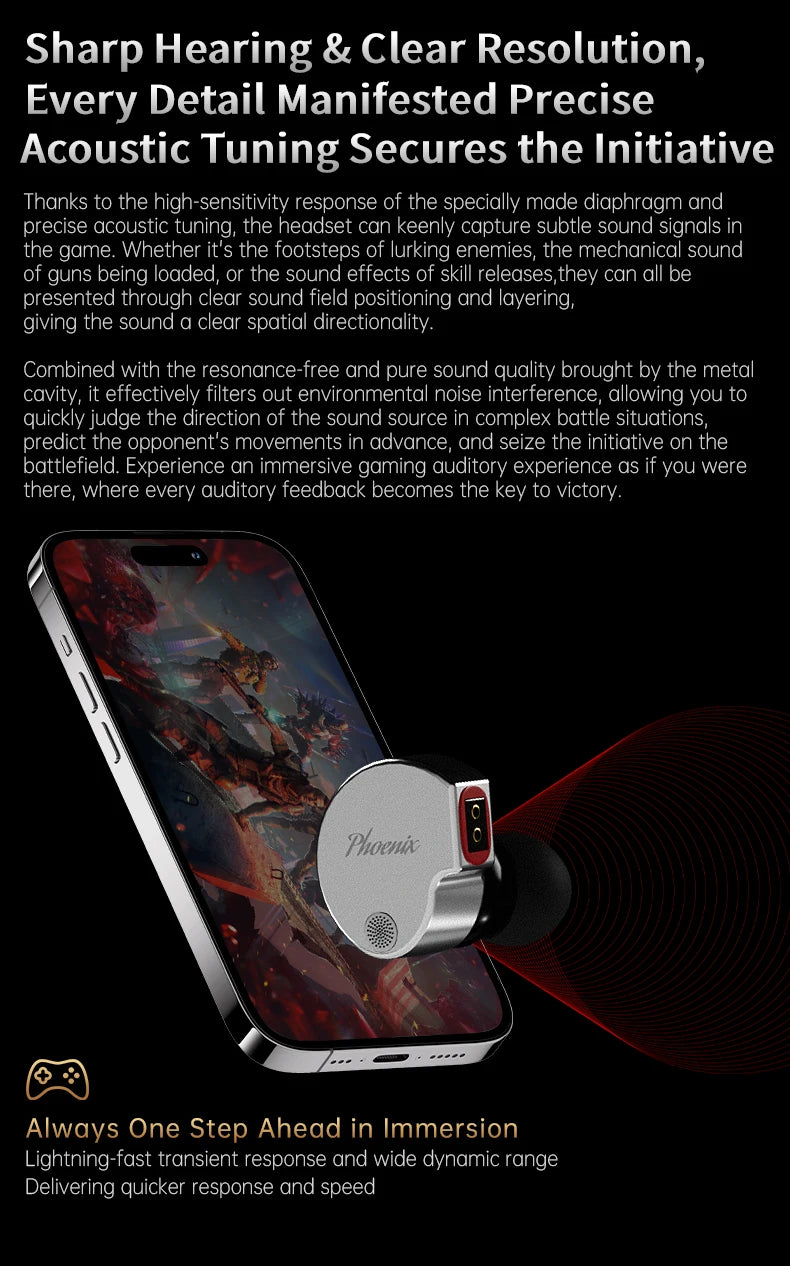 CCA Phoenix Metal Alloy Body 10mm Dual Magnetic Dynamic Coil HIFI Sound Quality In Ear Wired Esports Music Earphones
