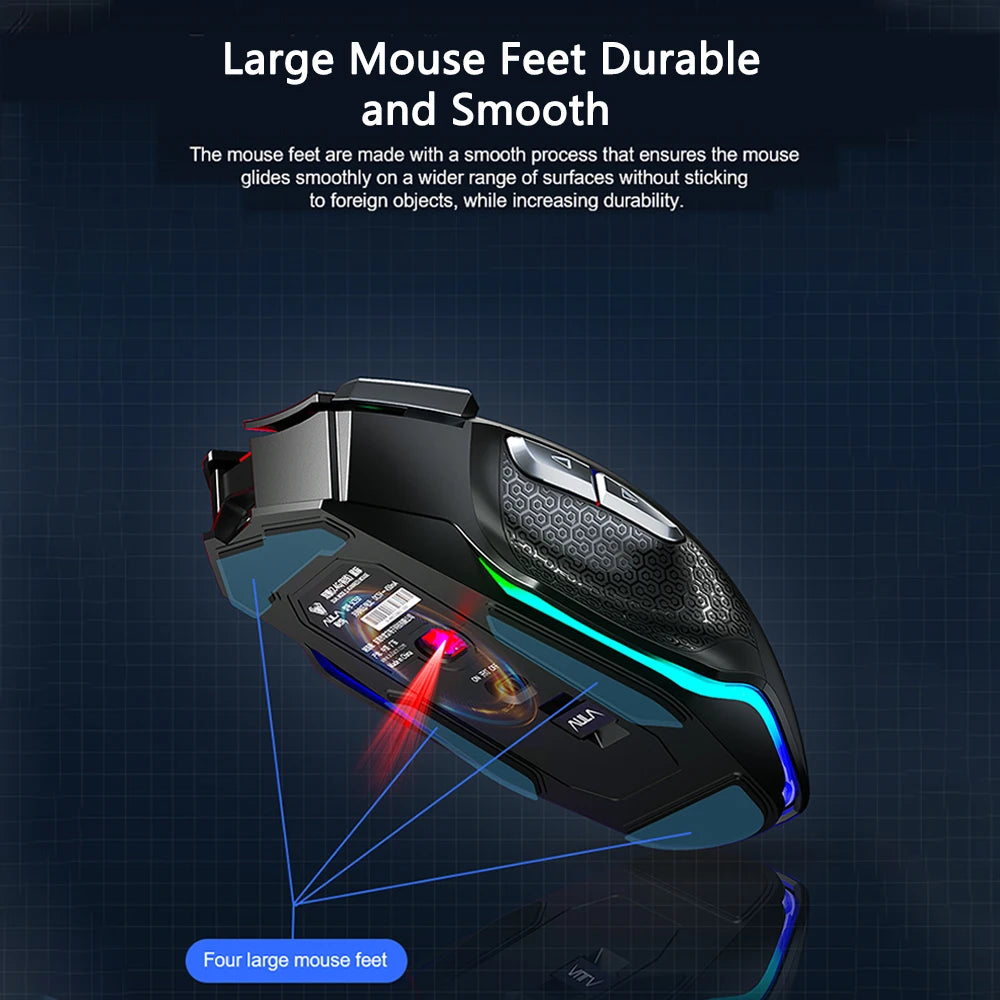 Mysz gamingowa AULA SC550 2.4G, bezprzewodowa mysz z makrami, podświetleniem RGB i ergonomiczną konstrukcją, mysz e-sportowa, akcesoria do PC