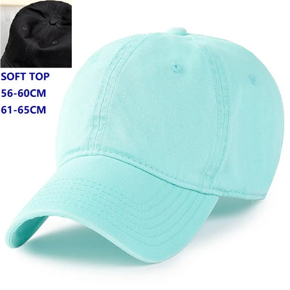 Men Women Oversize XXL 100% Cotton Baseball Cap,Large Baseball Hat for Big Heads 56-63cm(23.5"-25.5"),Adjustable Plain Dad Cap