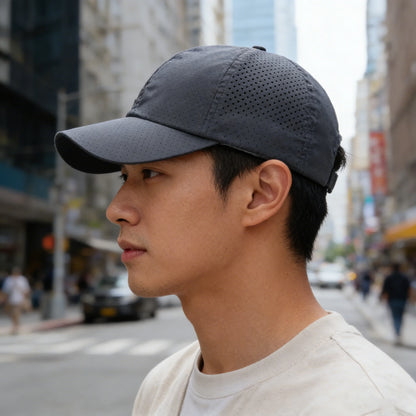 Mütze Herren Frühjahr/Sommer einfarbige Netzmütze Baseballmütze Damen Herbst Koreanische Ausgabe Sonnenschutzmütze Netz atmungsaktive Schirmmütze