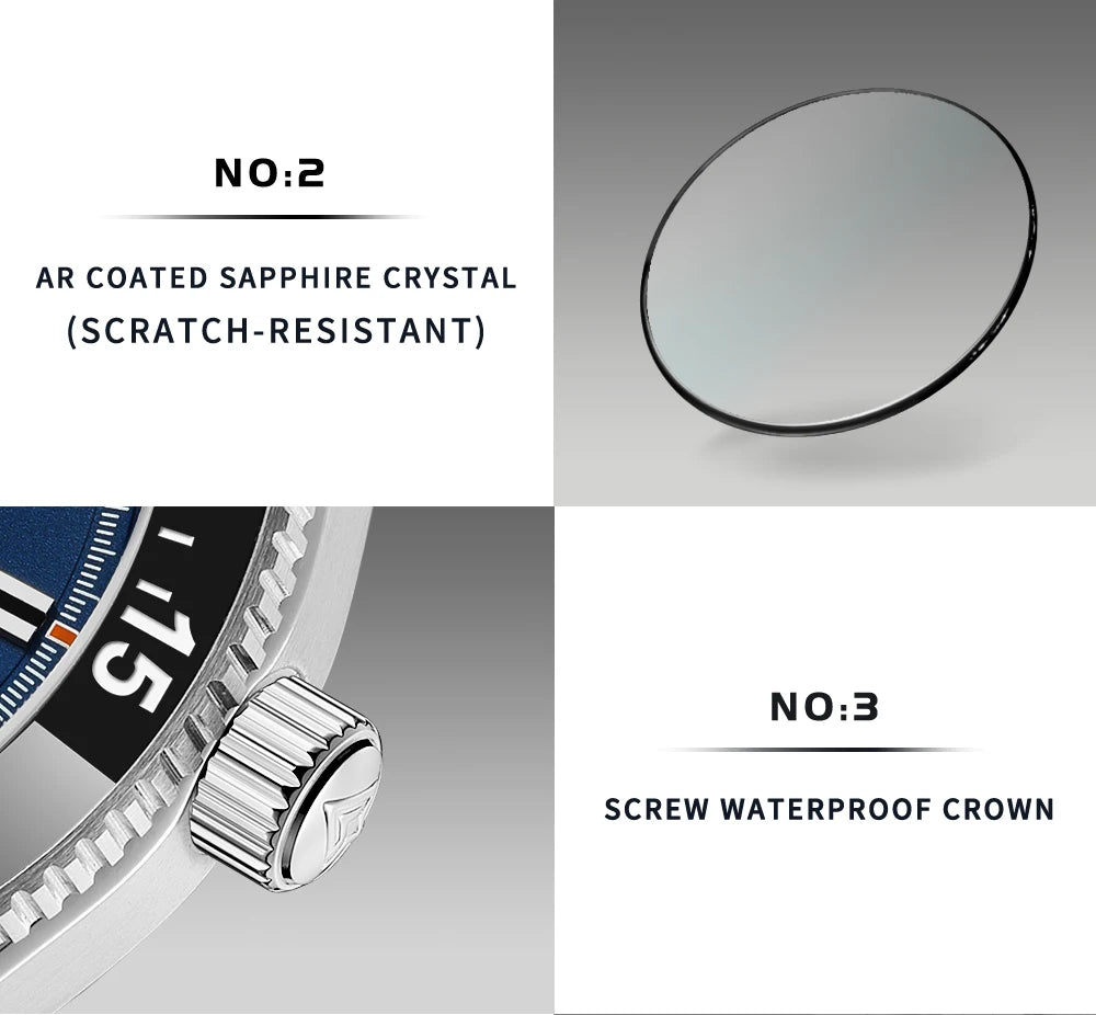 NEW 2025 CADISEN Mens Watches Mechanical Wristwatch For Men Automatic Watch Men Japan 8215 Ceramic Bezel 10Bar Waterproof Clock