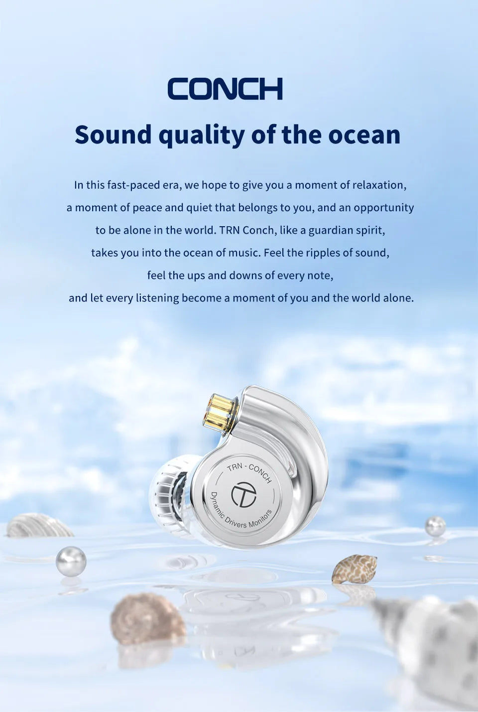 Monitores In-Ear TRN Conch Lucky Bag – Auriculares HiFi com Fio, Dinâmicos de Diamante DLC, com Filtros de Bocal de Afinação para Xiaomi
