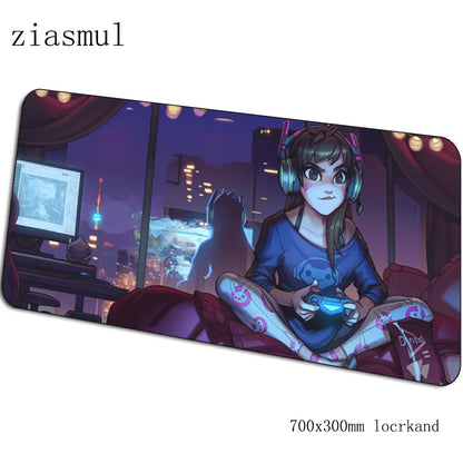 Tapete de rato gamer D.Va 70x30cm XL, tapete gaming para PC e notebook, tapete de secretária bonito, presentes de Natal para gamers, tapete para jogos e gamepad