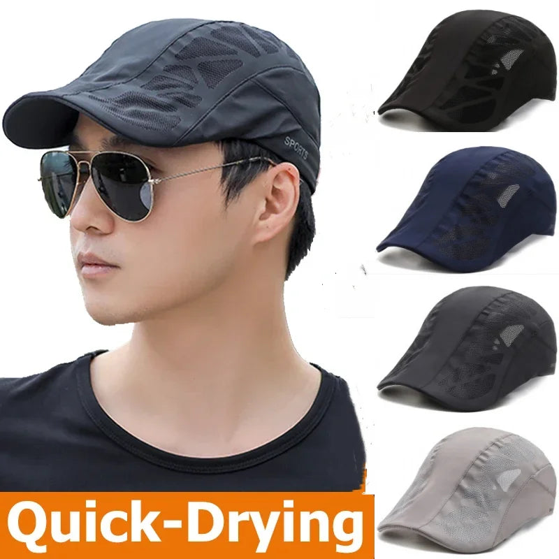 Unisex SPORTS med bogstavtryk, hurtigtørrende baseballkasket, solhatte, udendørs sommerkasketter i åndbart net, solskærmkasketter, baret, visir, golfhat