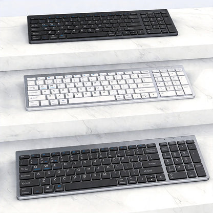 Wireless Keyboard Bluetooth 5.0&3.0&2.4G FN+1/2/3 Dual-Mode 350mAh Ultra Thin Keyboards for Laptop PC TV iPad Macbook Android