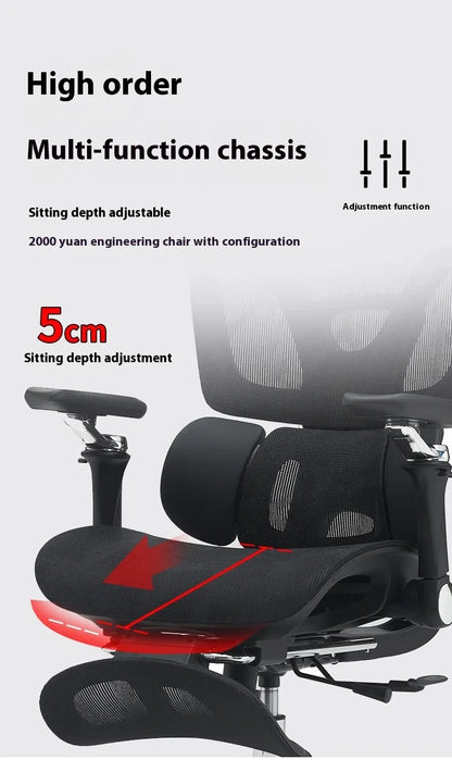Ergonomic Office Chair Mesh Seat Adjustable Headrest Commercial Chair Footrests Support Comfortable Lumbar Chaise Ergonomique