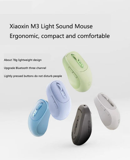 Muis Lenovo Xiaoxin Bluetooth Draadloze Muis M3 Twilight Gray Stil Licht Geluid Drie Bluetooth Kantoormuis