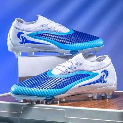 Nouvelles chaussures de football pour hommes, crampons longs antidérapants et respirants pour le sport en extérieur, idéales pour l'entraînement et les matchs, confortables pour adultes