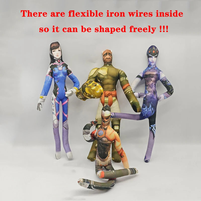 26cm fleksibilna plišana figura s žičanim tijelom i različitim pozama, anime igra Overwatch D.Va / Doomfist / Genji / Widowmaker, plišana lutka