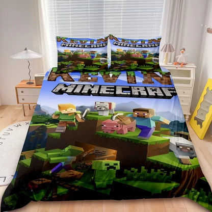Minecraft 2/3pcs Duvet Cover Game My World Duvet Cover Monster Hunters Bedding Set Duvet Cover Single Boys Kids Bedroom Decor