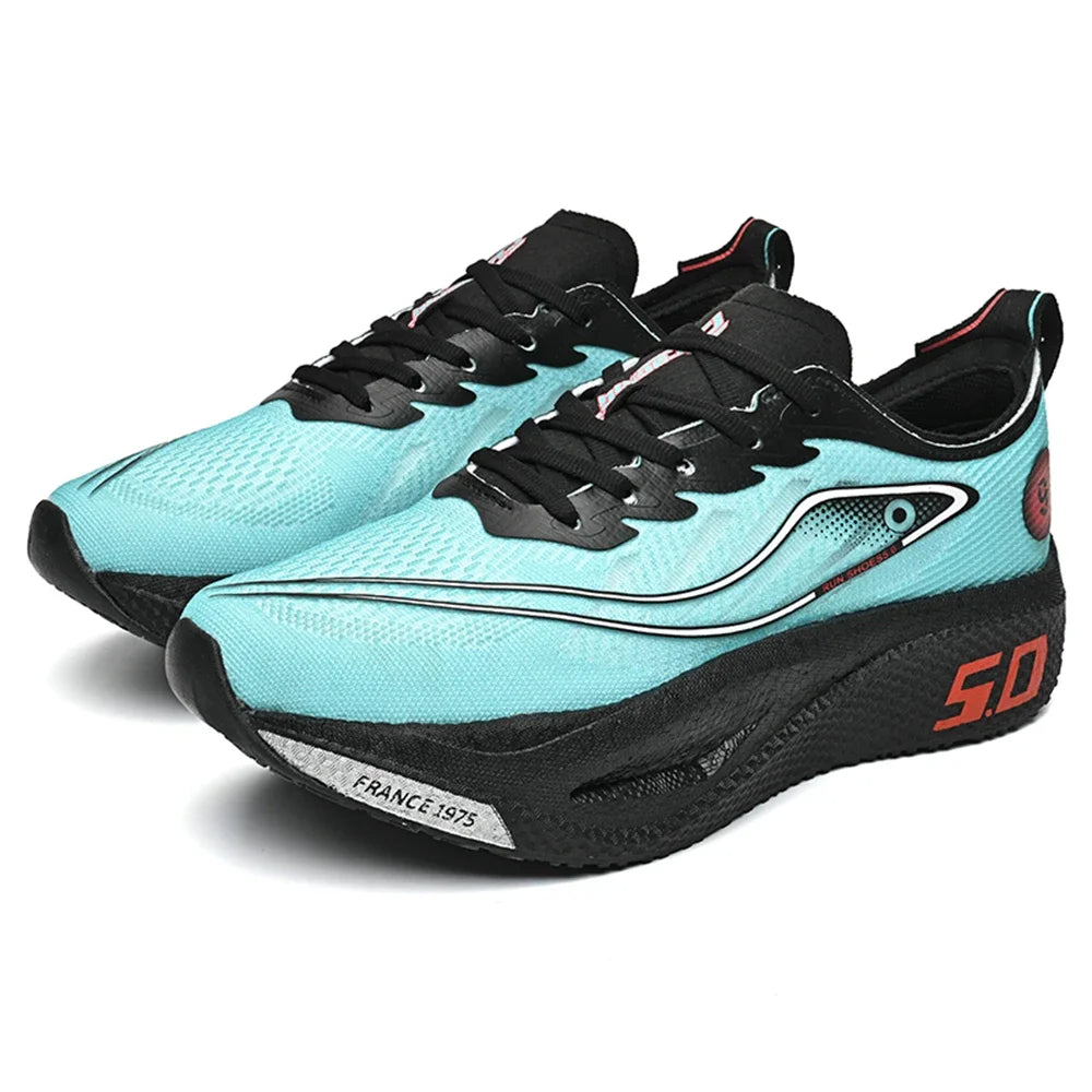 FourSeasons Men's Sports Sneakers CarbonPlate Running Shoe，Breathable Marathon Racing Comfortable Athletics Training Shoes Walki