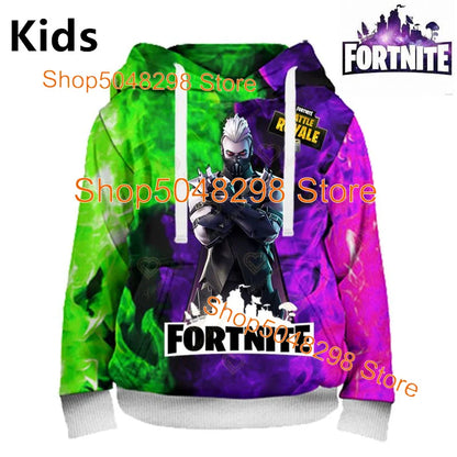 Hot Game Fortnite Hero Print Sweatshirt für Jungen und Mädchen, 3D-Kleidung, lässiger Kinder-Hoodie, für Kinder, Erwachsene, Herren und Damen, Frühlings- und Herbst-Pullover
