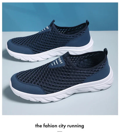 YRZL Lightweight Men's Casual Shoes, Breathable Slip-On Male Casual Sneakers, Anti-Slip Men's Flats, Outdoor Walking Shoes Size 39-46