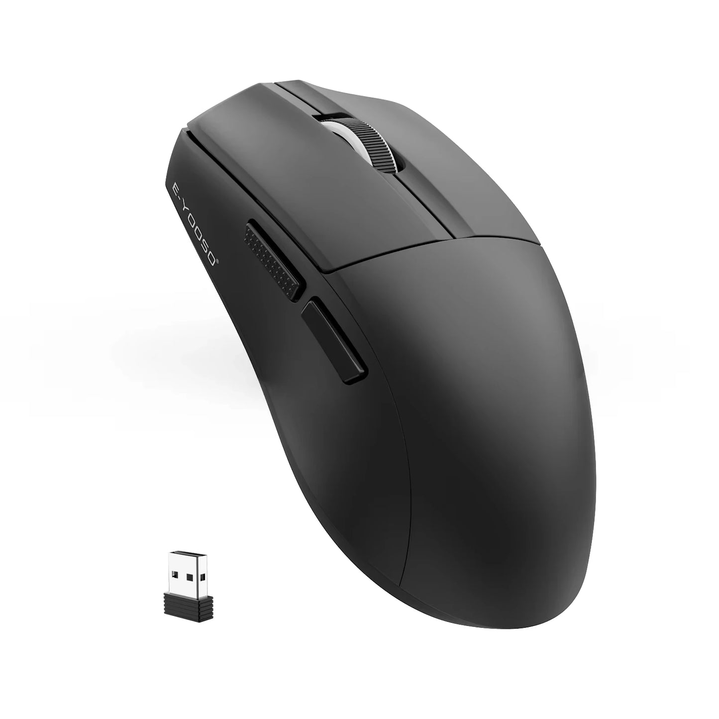 Ratón portátil ultraligero E-YOOSO con cable, ratón trimodo 2.4G /BT/USB-C recargable para ordenador portátil/PC/Mac