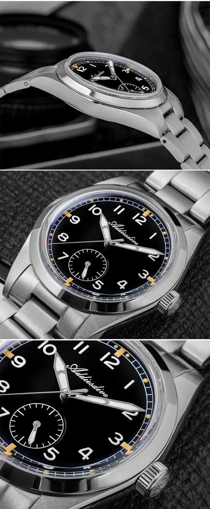 Relógio de quartzo ADDIESDIVE 36mm para homem VH60, luminoso BGW9, vidro em cúpula tipo bolha, resistente à água 10Bar, em aço inoxidável