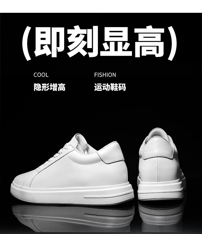 Baskets pour homme, chaussures rehaussantes, semelles rehaussantes, talons hauts de 6 à 10 cm, chaussures en cuir, chaussures de sport, chaussures pour homme