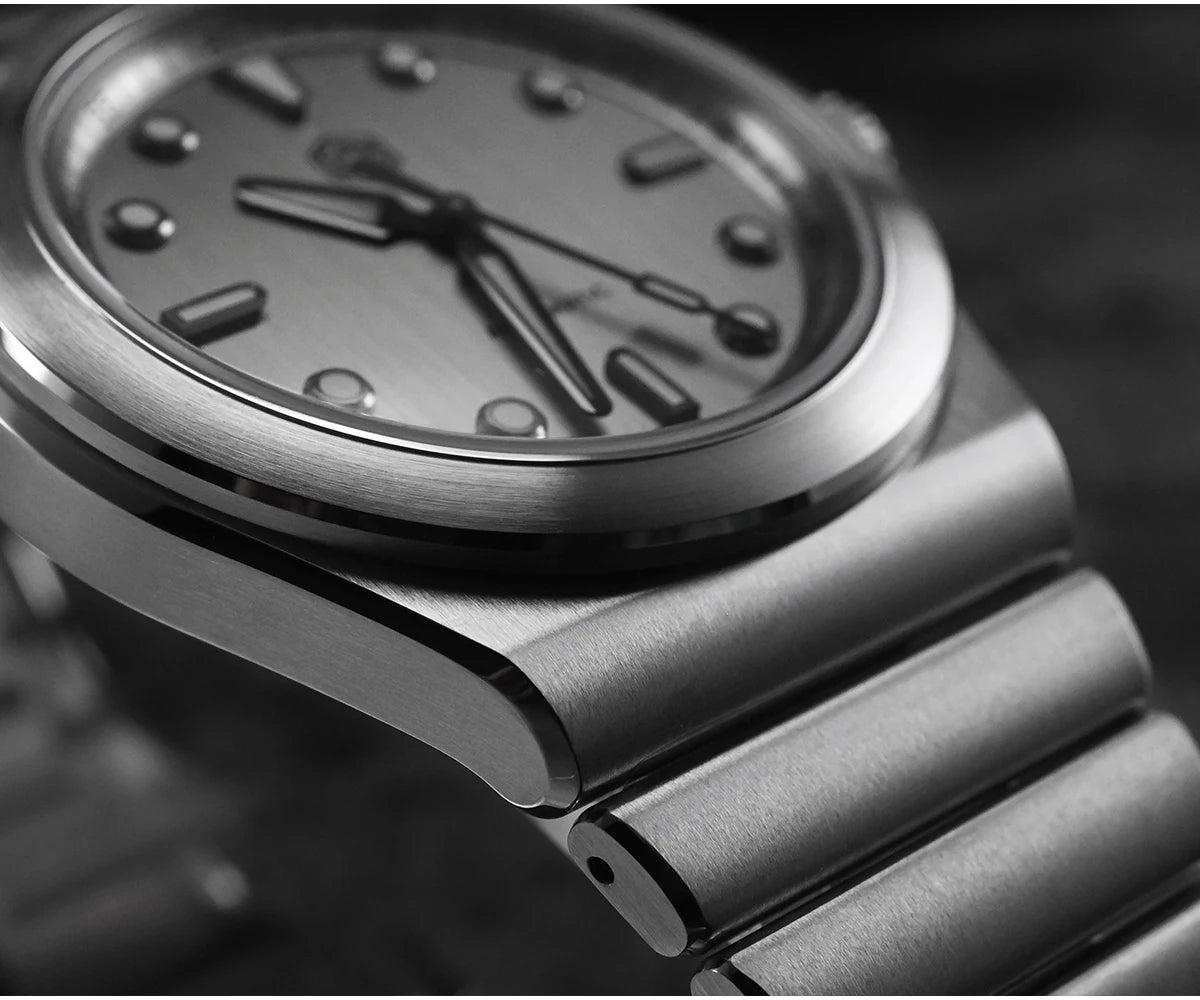 San Martin 40mm Men Sports Watch SS Brushed Dial Integrated Bracelet Miyota 90S5 Original Design Automatic Mechanical SN0149