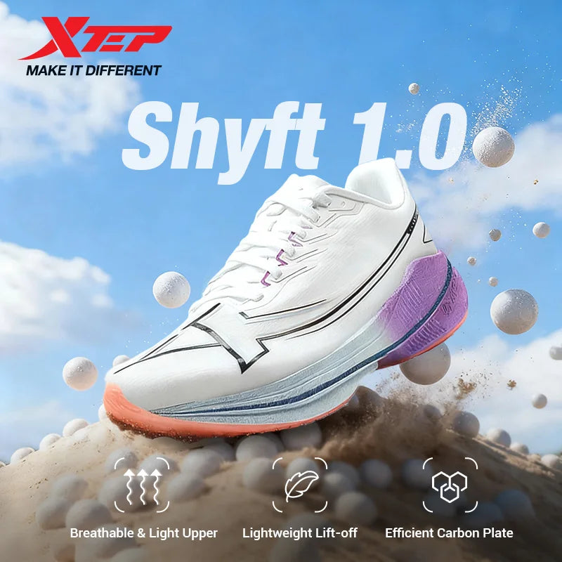 Xtep Shyft 1.0 profesionalni tekaški čevlji za moške, poletni maratonski čevlji z ogljikovo ploščo za blaženje udarcev, tekmovalni čevlji 875319110083