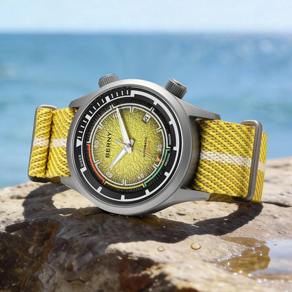 BERNY Titanium Diver Watches for Men 20ATM Super Luminous Automatic Mechanical Men's Dive Watch Sapphire Swim Diving Wristwatch