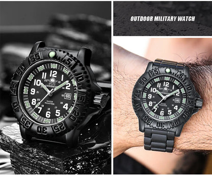 ADDIESDIVE 2023 Men's Sports Watch Military Sports Luxury Rotating Bezel Luminous Watch Nylon Strap 50m Waterproof Quartz Watch