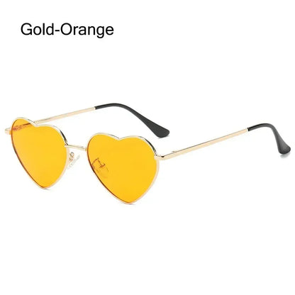 Heart-Shaped Sunglasses Heart Sun Glasses Shades Vintage 90s Glasses UV400 Protection Metal Frame Sunglasses Fancy Accessories
