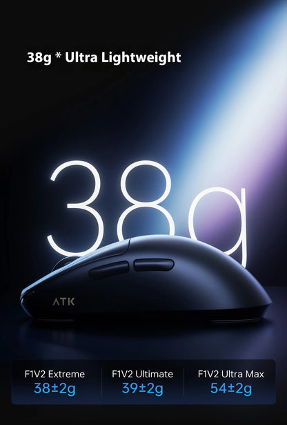ATK F1 V2 Ultra MAX Gaming Mouse Wireless Tri-mode PAW3950 Double 8k Lightweight Ergonomics Esports Mouse Custom PC Accessory