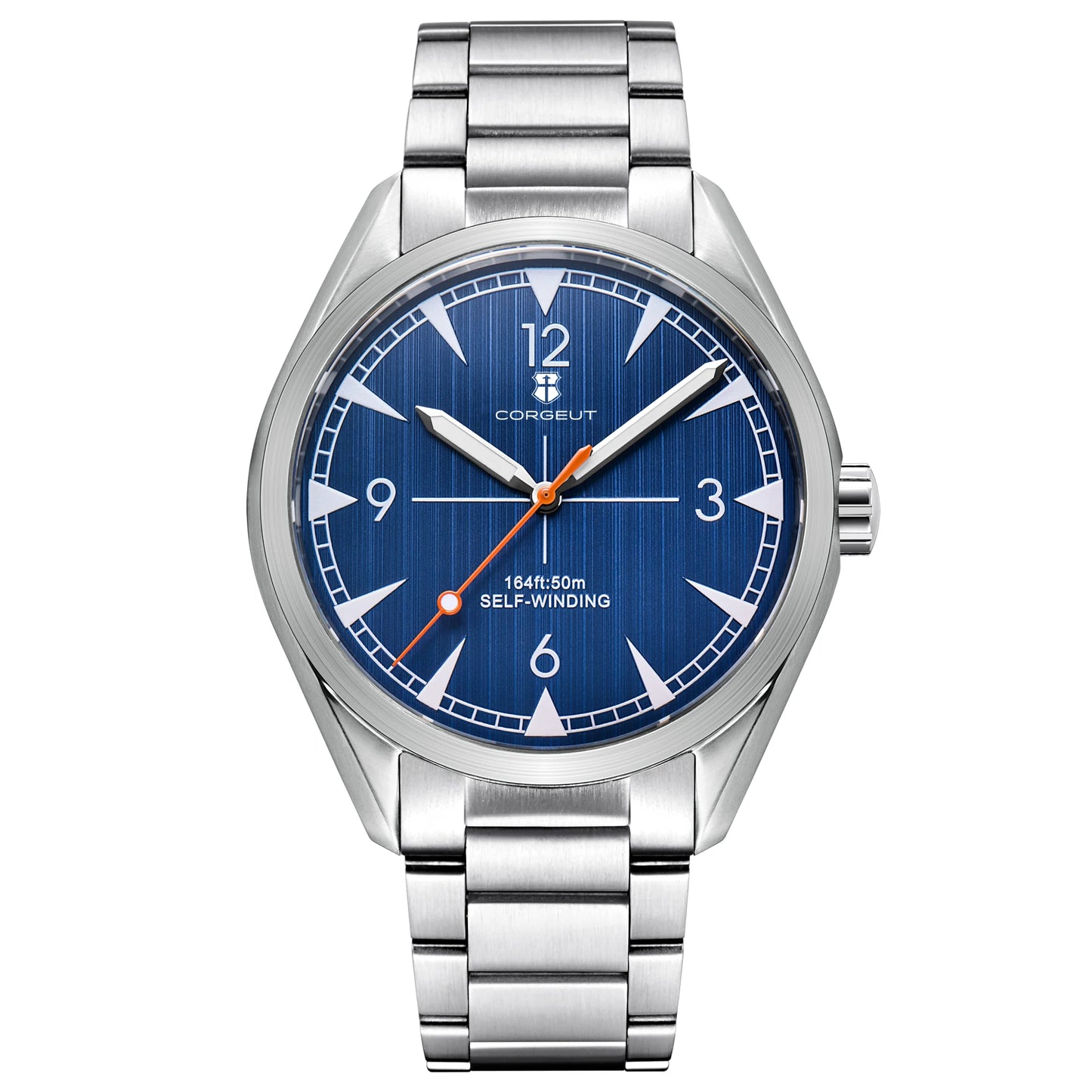 Corgeut 41mm Men's Clock Automatic Relogio Masculino Japan Movt Mechanical Sapphire White Black Blue Dial Steel Band Men's Watch