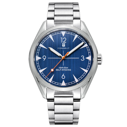 Corgeut 41mm Men's Clock Automatic Relogio Masculino Japan Movt Mechanical Sapphire White Black Blue Dial Steel Band Men's Watch