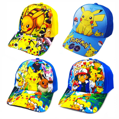 Kreslená bejzbalová čiapka s motívom Pokémona, čiapka s Pikachuom, nastaviteľná, Pokemon Cosplay, Hip Hop, pre deti, dievčatá, chlapcov, anime postavičky, hračky, darčeky pre deti