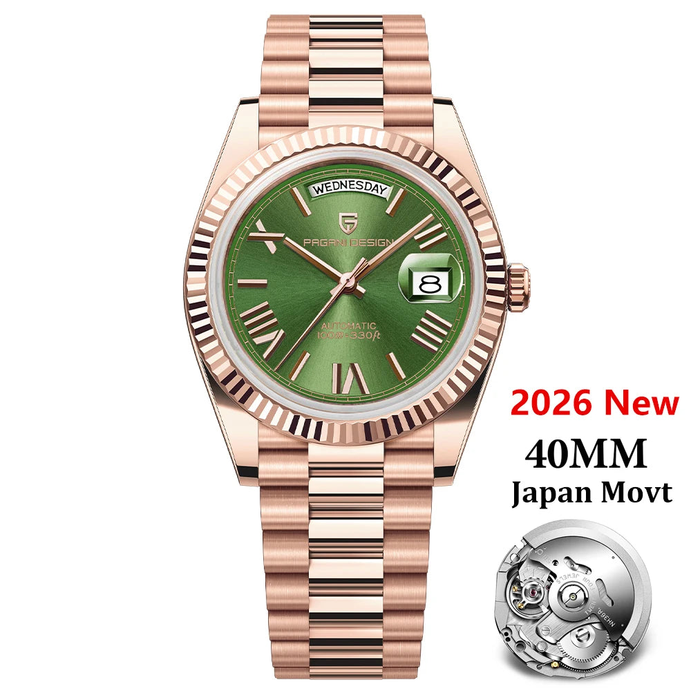 PAGANI DESIGN Men's Watches DD40 Gold White Luxury Automatic Watch Men Japan Movt Date Week Mechanical Watches For Men 2026 New