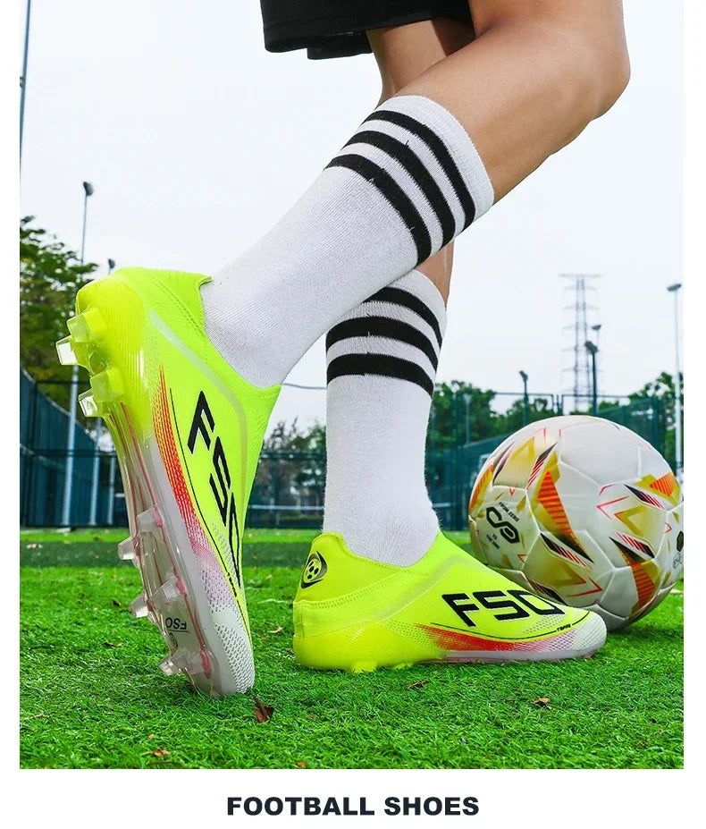 New Men Soccer Shoes Football Boots Non-Slip Boys Sneakers Hot-selling Grass Cleats High-quality Match Outdoor High-top Light