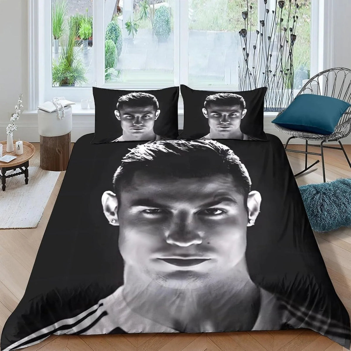 Fotbalový povlak na peřinu Ronaldo CR7, ložní souprava pro dospělé, chlapce i dívky, dekorace do ložnice, dárek pro děti, jednolůžková, dvojlůžková, velká velikost