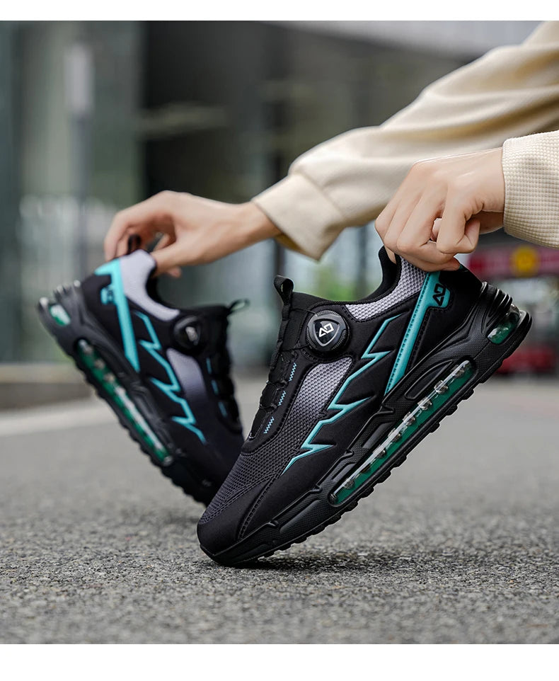 Sapatilhas de corrida para homem primavera e verão — calçado outdoor para caminhada, sapatilhas de trail resistentes ao desgaste com fecho BOA, respiráveis, estilo desportivo e casual