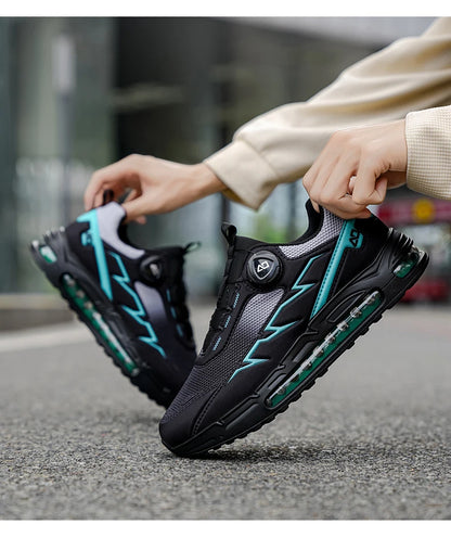 Sapatilhas de corrida para homem primavera e verão — calçado outdoor para caminhada, sapatilhas de trail resistentes ao desgaste com fecho BOA, respiráveis, estilo desportivo e casual