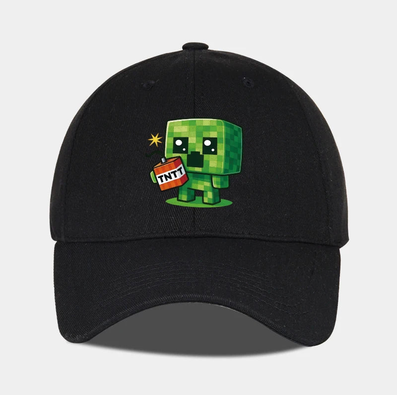 1 Creeper Pattern Baseball Cap | Unisex Hip-Hop Cap, lightweight and form-fitting, perfect for travel and casual wear year-round