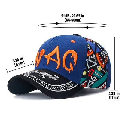 Nuovo cappellino da baseball casual alla moda con ricamo e stampa lettering, protezione solare per esterni